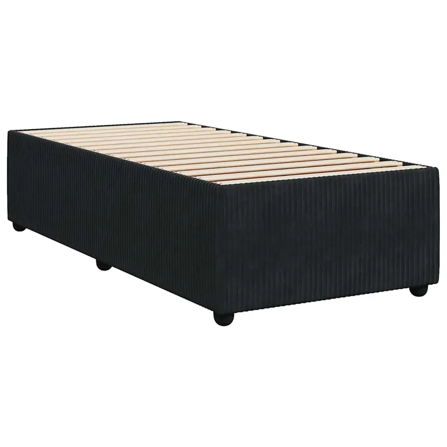 Sommier à lattes de lit avec matelas Noir 100x200 cm Velours - 8