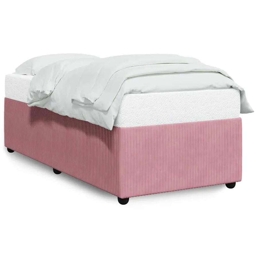 Cadre de lit sans matelas rose 100x200 cm velours - 2