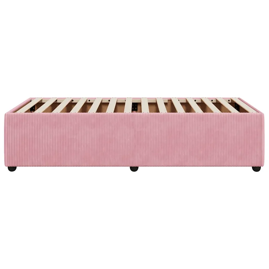 Cadre de lit sans matelas rose 100x200 cm velours - 5