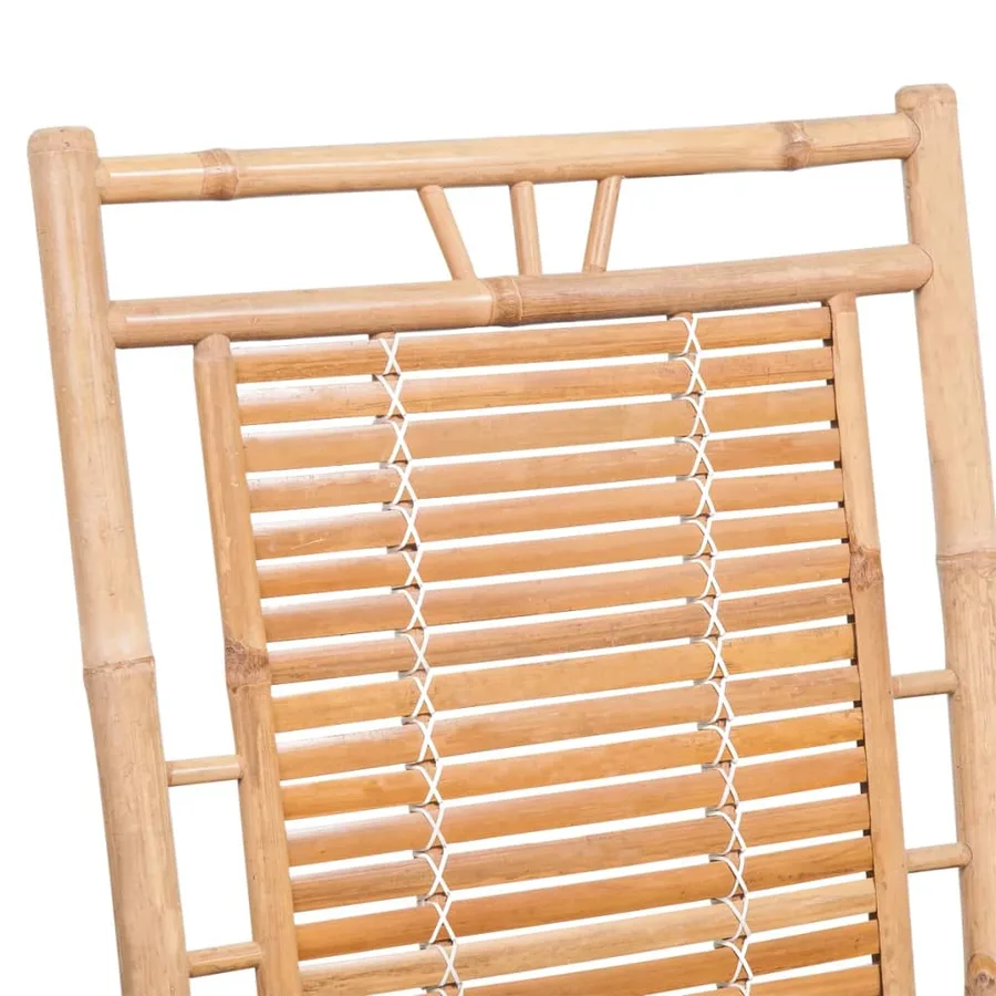 Chaise à bascule avec coussin bambou - 4