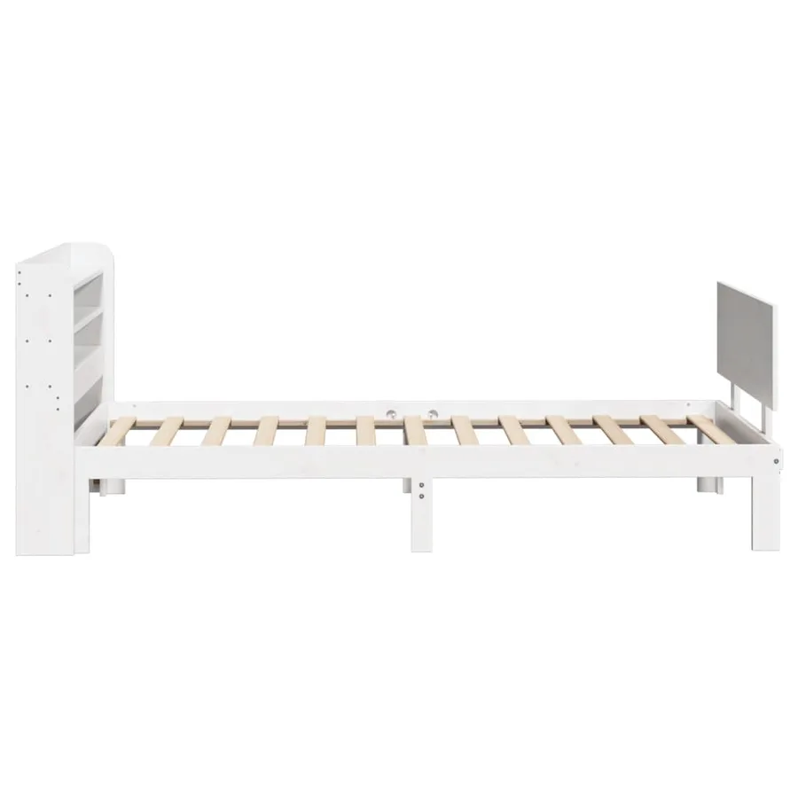 Cadre de lit avec tête de lit sans matelas blanc 100x200 cm - 5