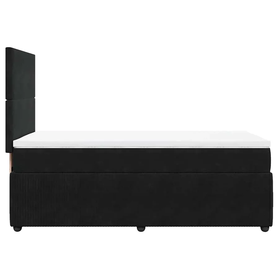 Sommier à lattes de lit avec matelas Noir 100x200 cm Velours - 7