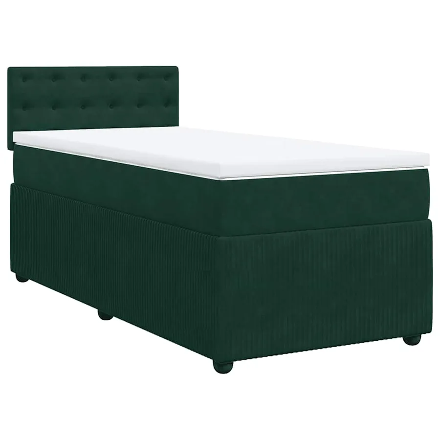 Sommier à lattes de lit avec matelas Vert foncé 100x200 cm - 2