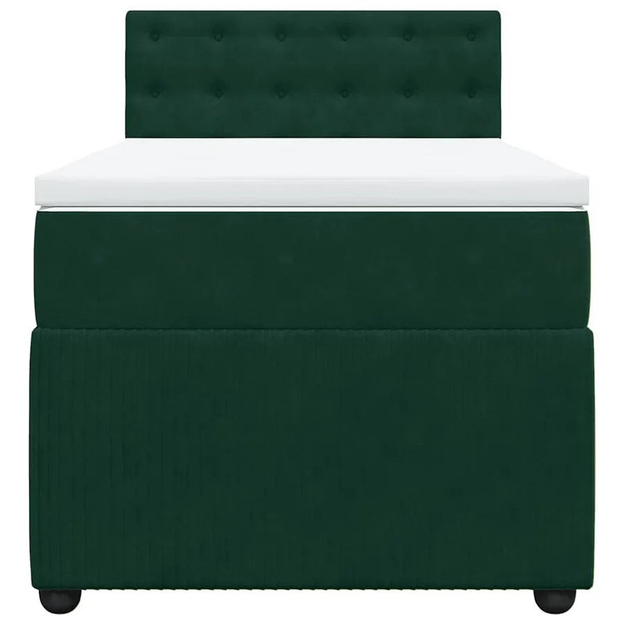 Sommier à lattes de lit avec matelas Vert foncé 100x200 cm - 4