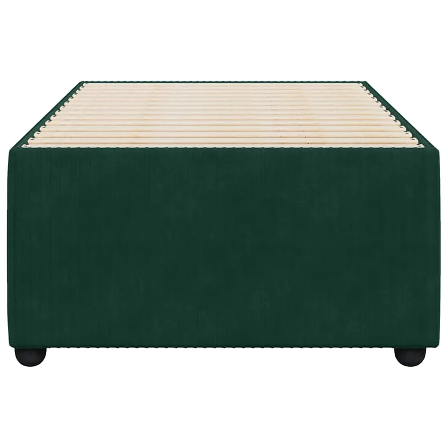 Cadre de lit sans matelas vert foncé 100x200 cm velours - 4
