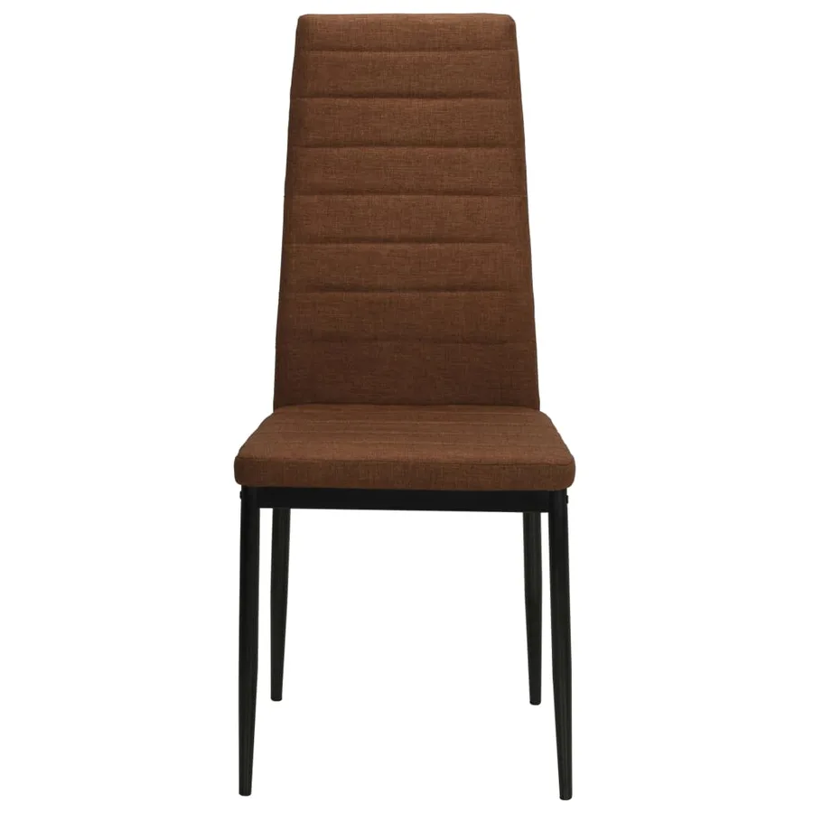 Chaises à manger lot de 6 marron tissu - 3