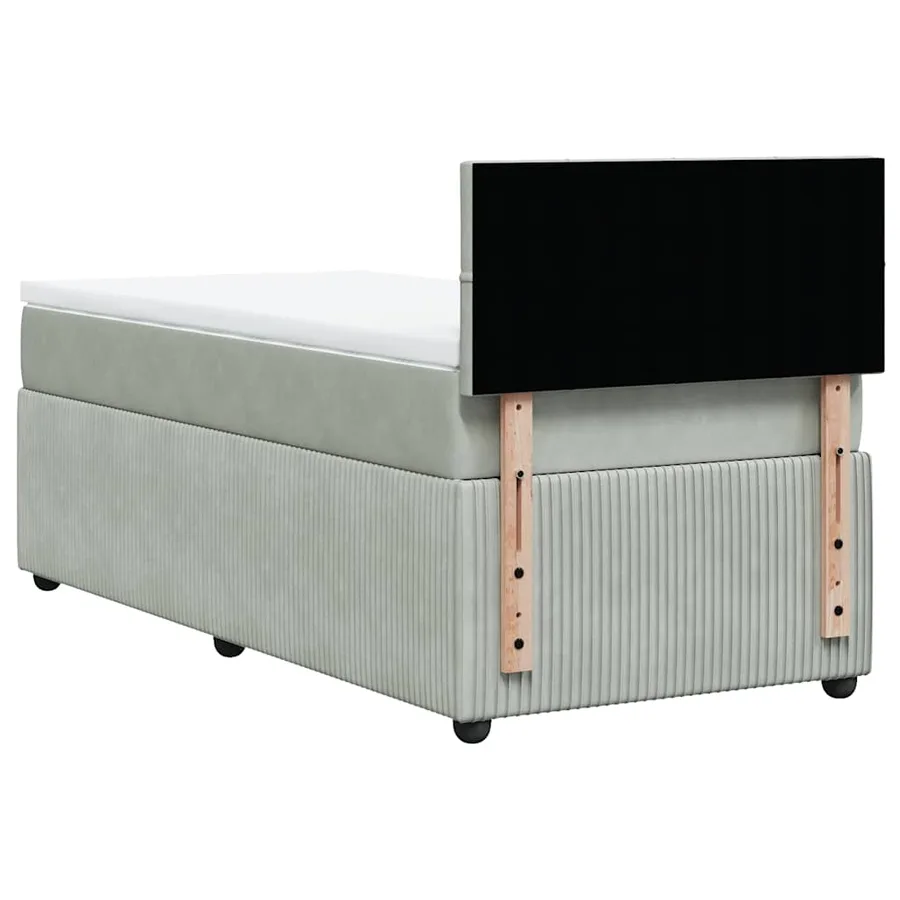 Sommier à lattes de lit et matelas Gris clair 100x200cm Velours - 8