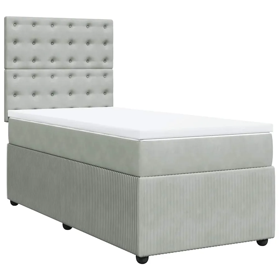 Sommier à lattes de lit et matelas Gris clair 100x200cm Velours - 2
