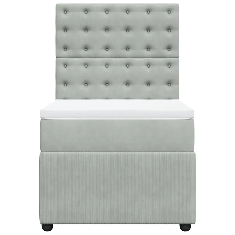 Sommier à lattes de lit et matelas Gris clair 100x200cm Velours - 4