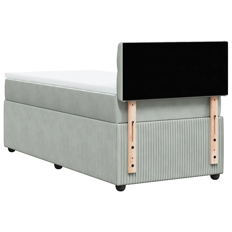 Sommier à lattes de lit et matelas Gris clair 100x200cm Velours - 10