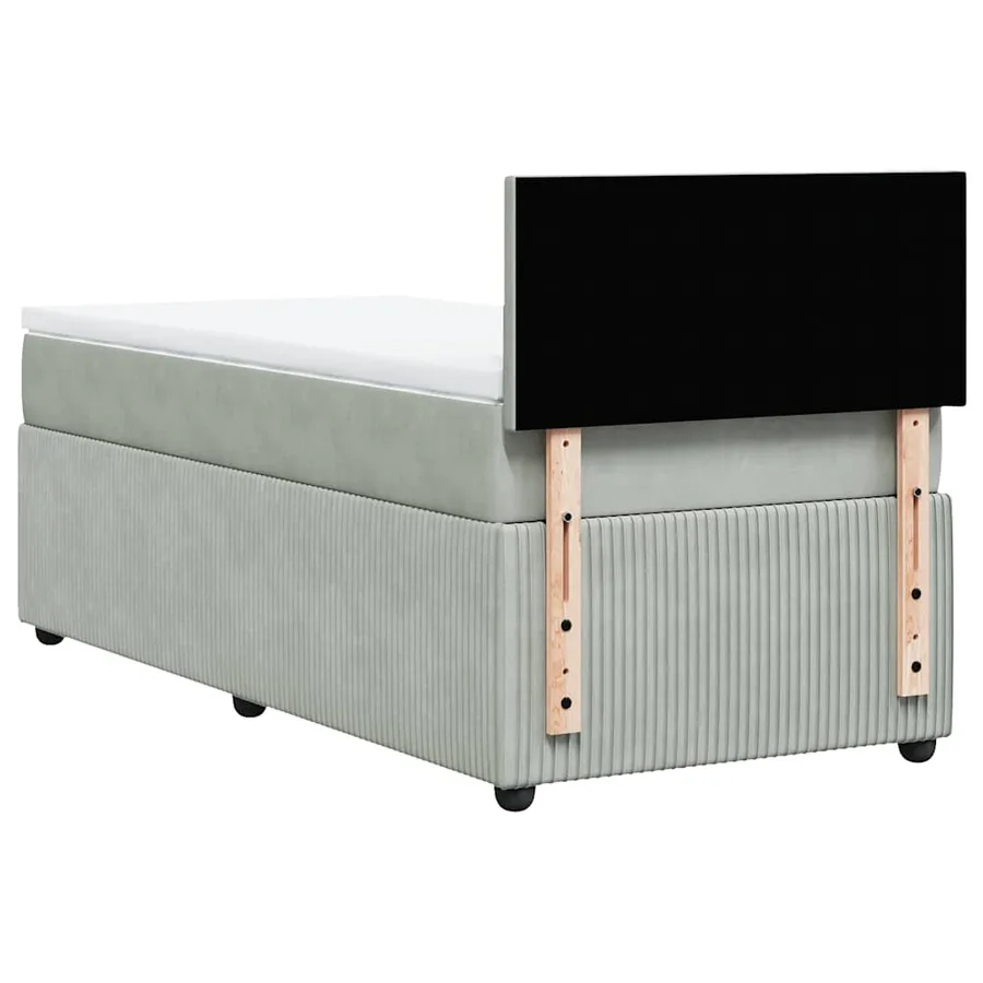 Sommier à lattes de lit et matelas Gris clair 100x200cm Velours - 10