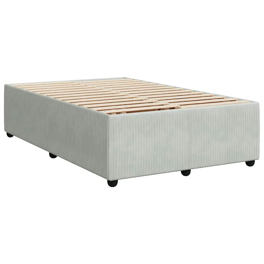 Sommier à lattes de lit et matelas gris clair 120x190cm velours - 10