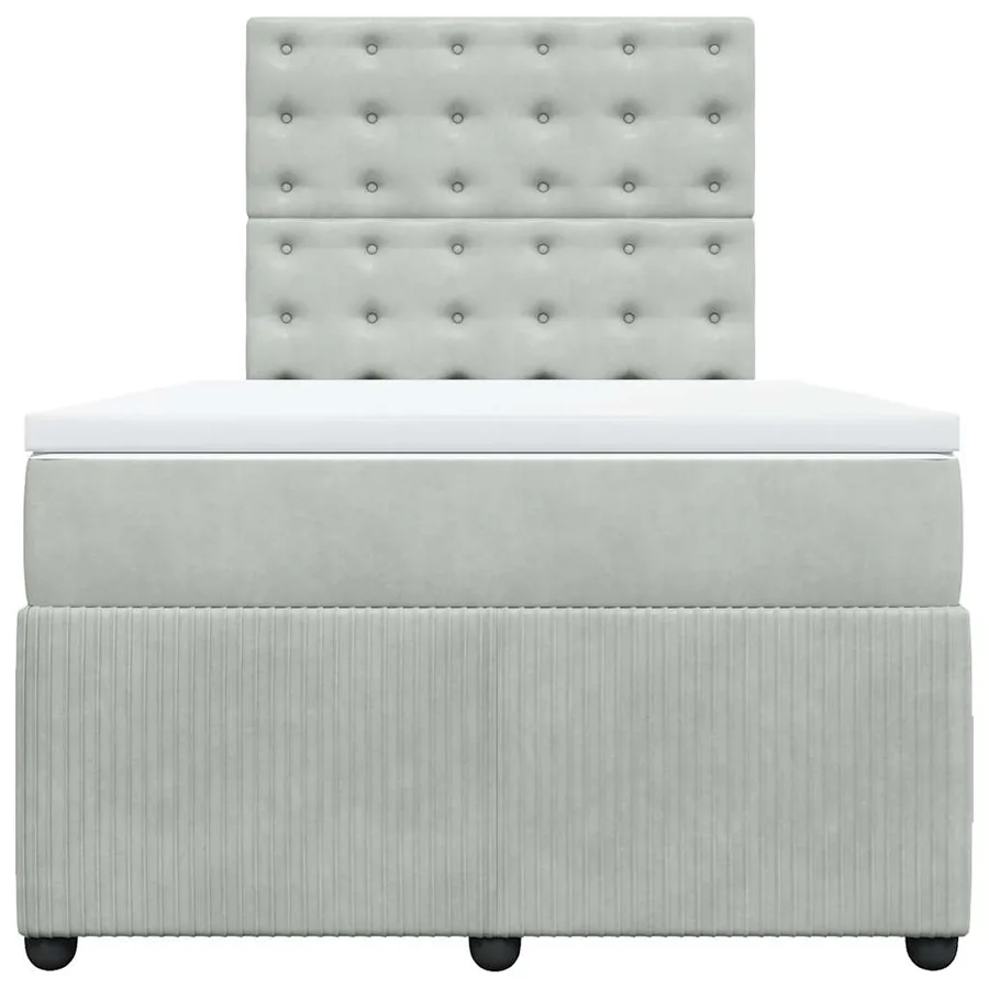 Sommier à lattes de lit et matelas gris clair 120x190cm velours - 6
