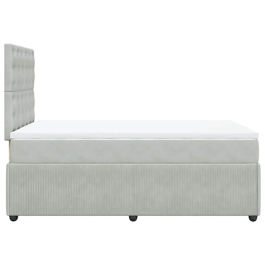 Sommier à lattes de lit et matelas gris clair 120x190cm velours - 7