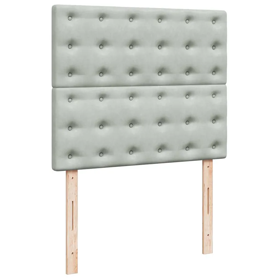 Sommier à lattes de lit et matelas gris clair 120x190cm velours - 9