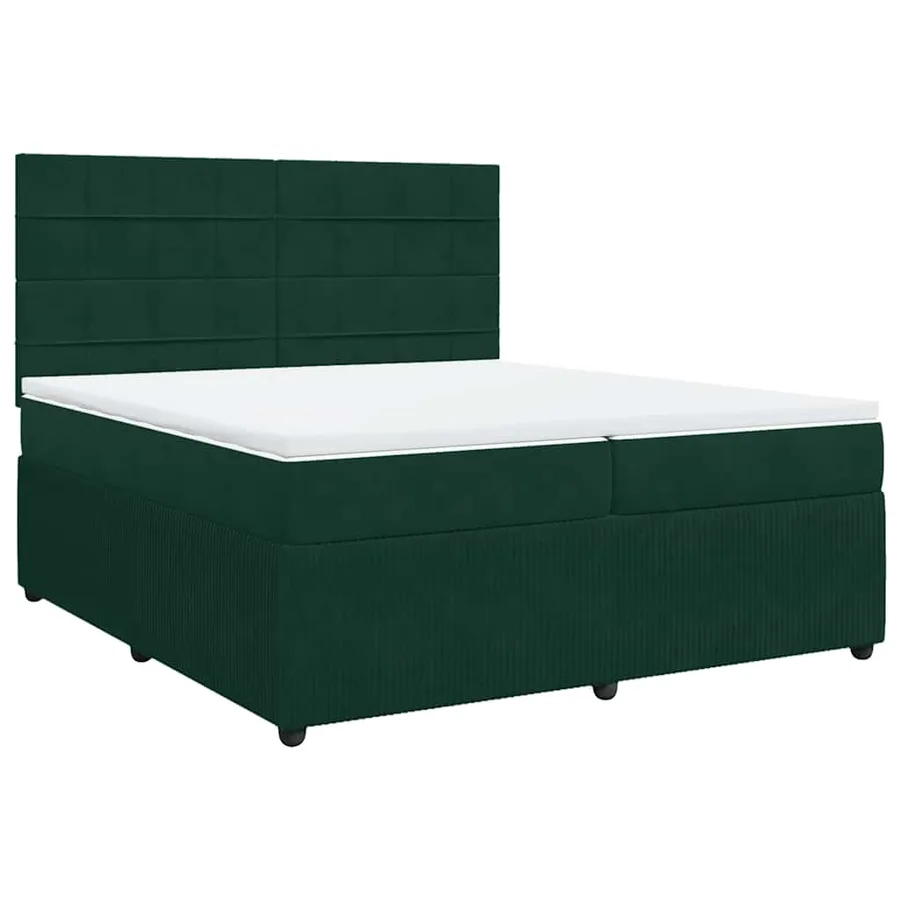 Sommier à lattes de lit et matelas Vert foncé 200x200cm Velours - 3
