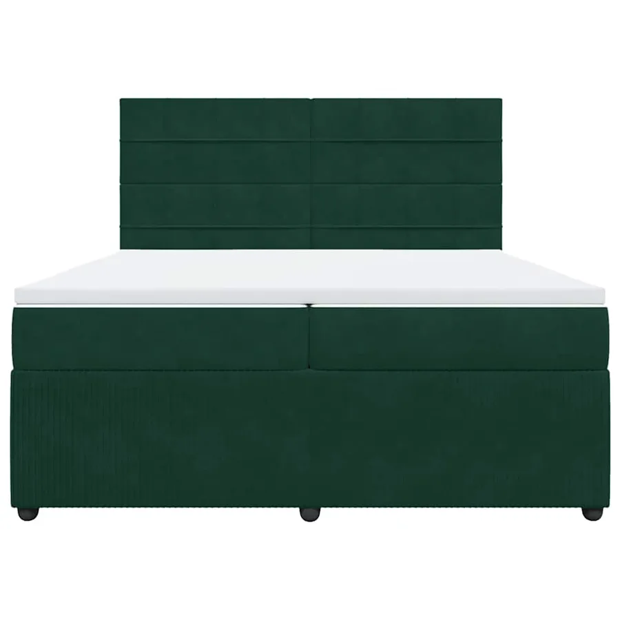 Sommier à lattes de lit et matelas Vert foncé 200x200cm Velours - 6