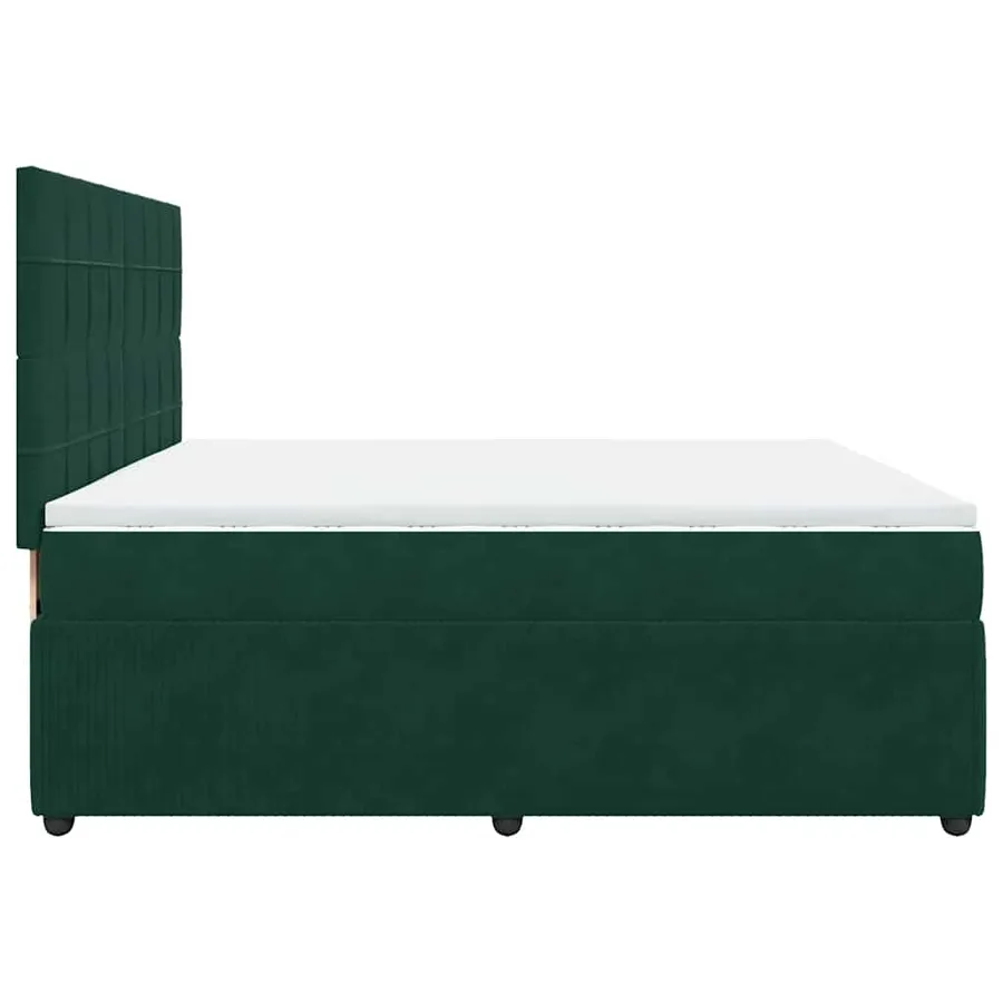 Sommier à lattes de lit et matelas Vert foncé 200x200cm Velours - 7