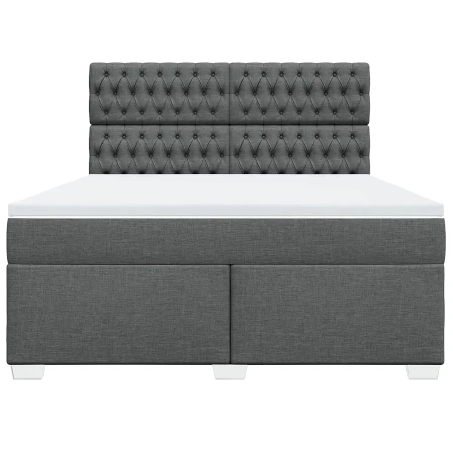 Sommier à lattes de lit avec matelas Gris foncé 180x200cm Tissu - 6