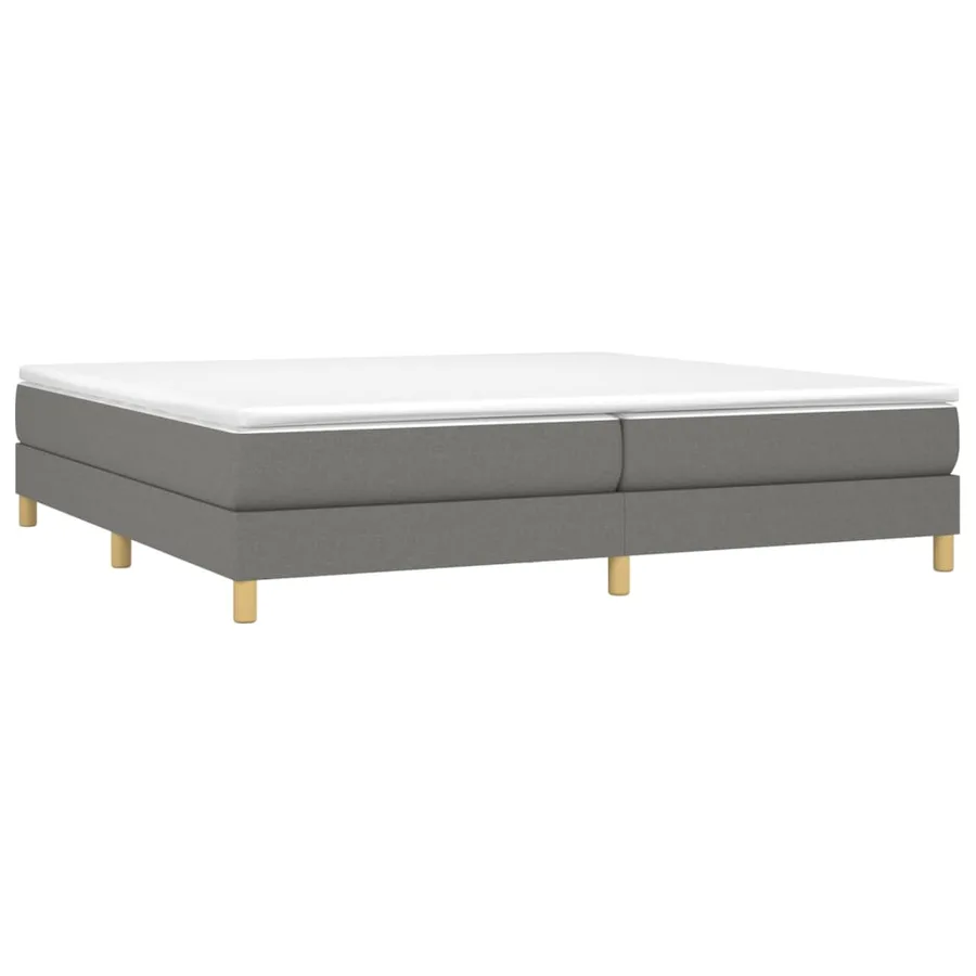 Sommier à lattes de lit avec matelas Gris foncé 200x200cm Tissu - 3