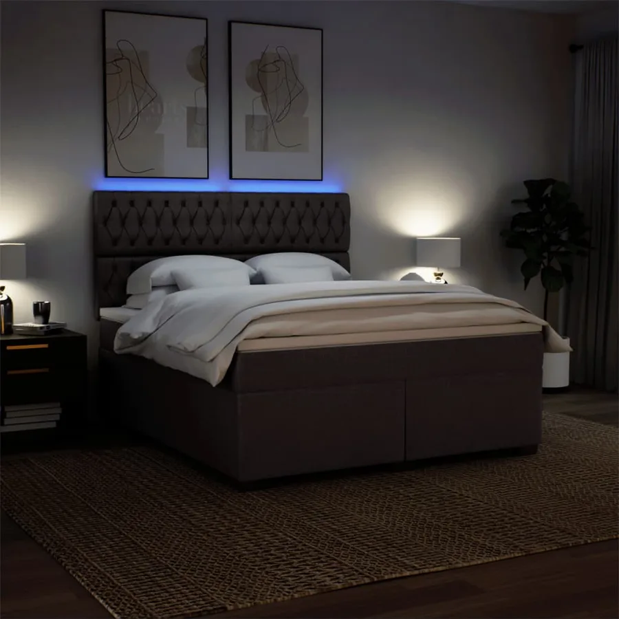 Sommier à lattes de lit avec matelas Marron foncé 180x200 cm - 5
