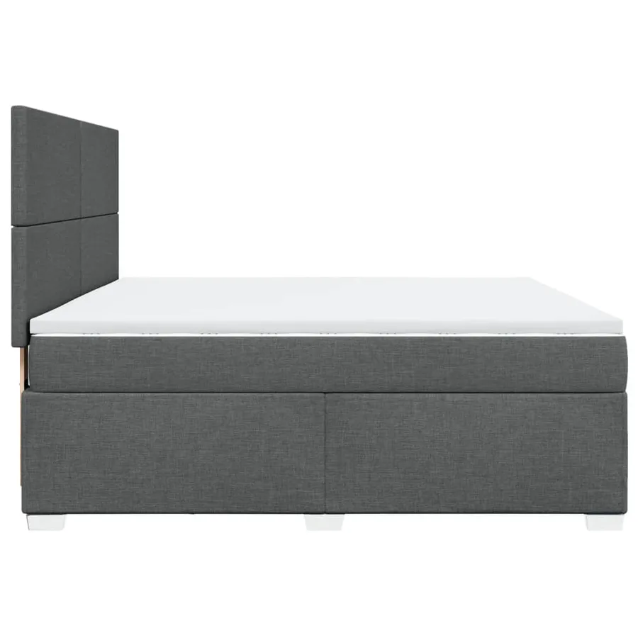 Sommier à lattes de lit avec matelas Gris foncé 180x200cm Tissu - 11