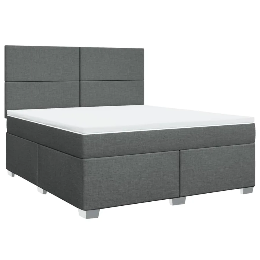Sommier à lattes de lit avec matelas Gris foncé 180x200cm Tissu - 3