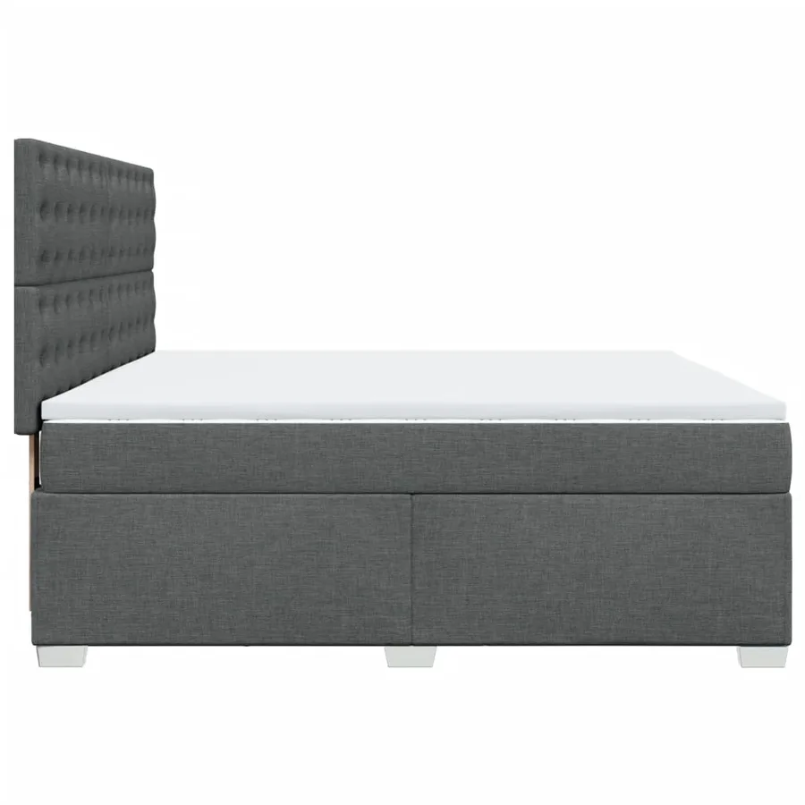 Sommier à lattes de lit avec matelas Gris foncé 180x200cm Tissu - 11