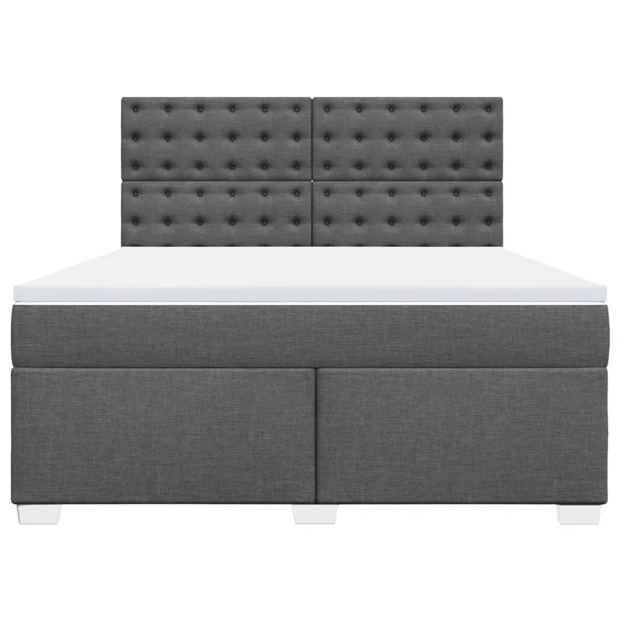 Sommier à lattes de lit avec matelas Gris foncé 180x200cm Tissu - 6