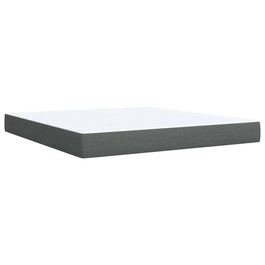 Sommier à lattes de lit avec matelas Gris foncé 180x200cm Tissu - 9