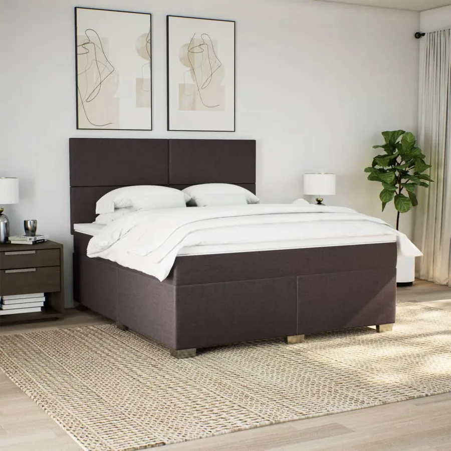 Sommier à lattes de lit avec matelas Marron foncé 180x200 cm - 4