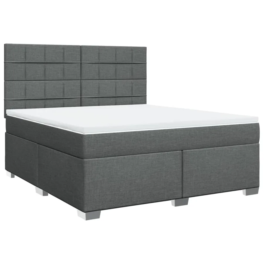 Sommier à lattes de lit avec matelas Gris foncé 180x200cm Tissu - 3