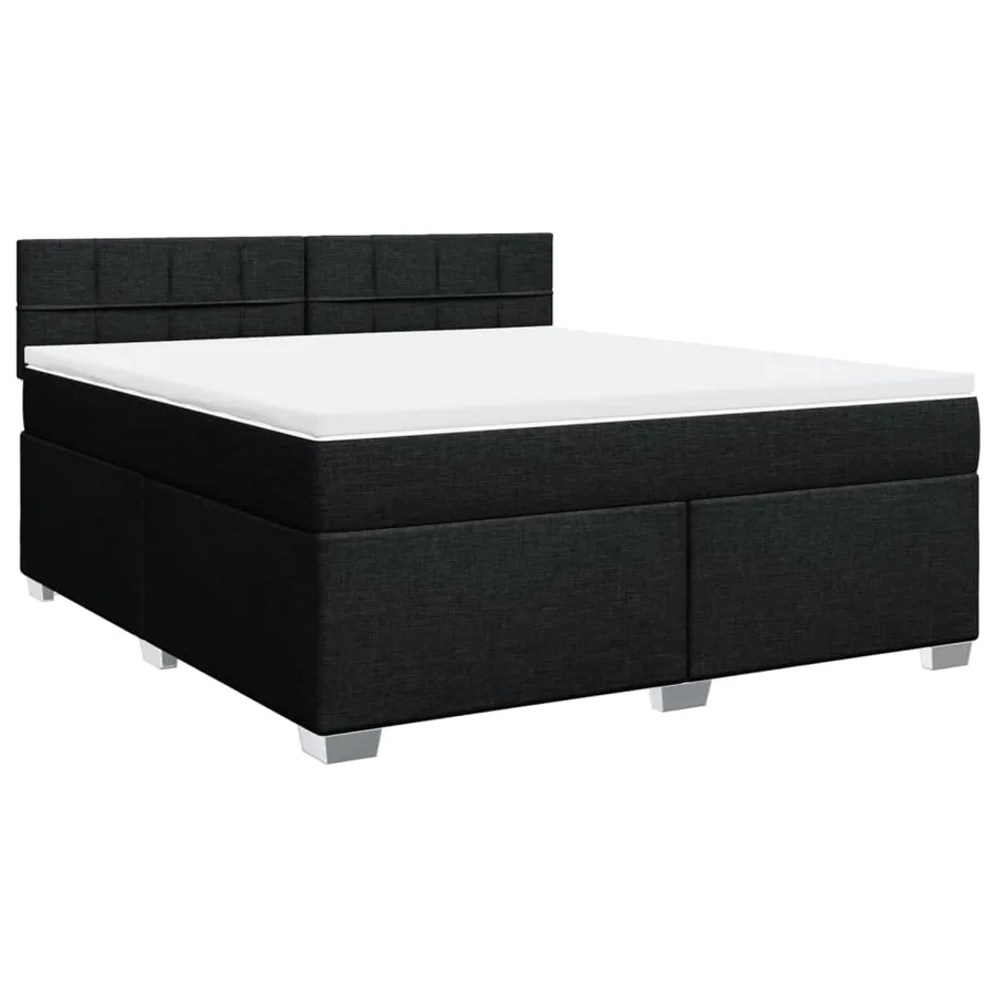 Sommier à lattes de lit avec matelas Noir 180x200 cm Tissu - 3
