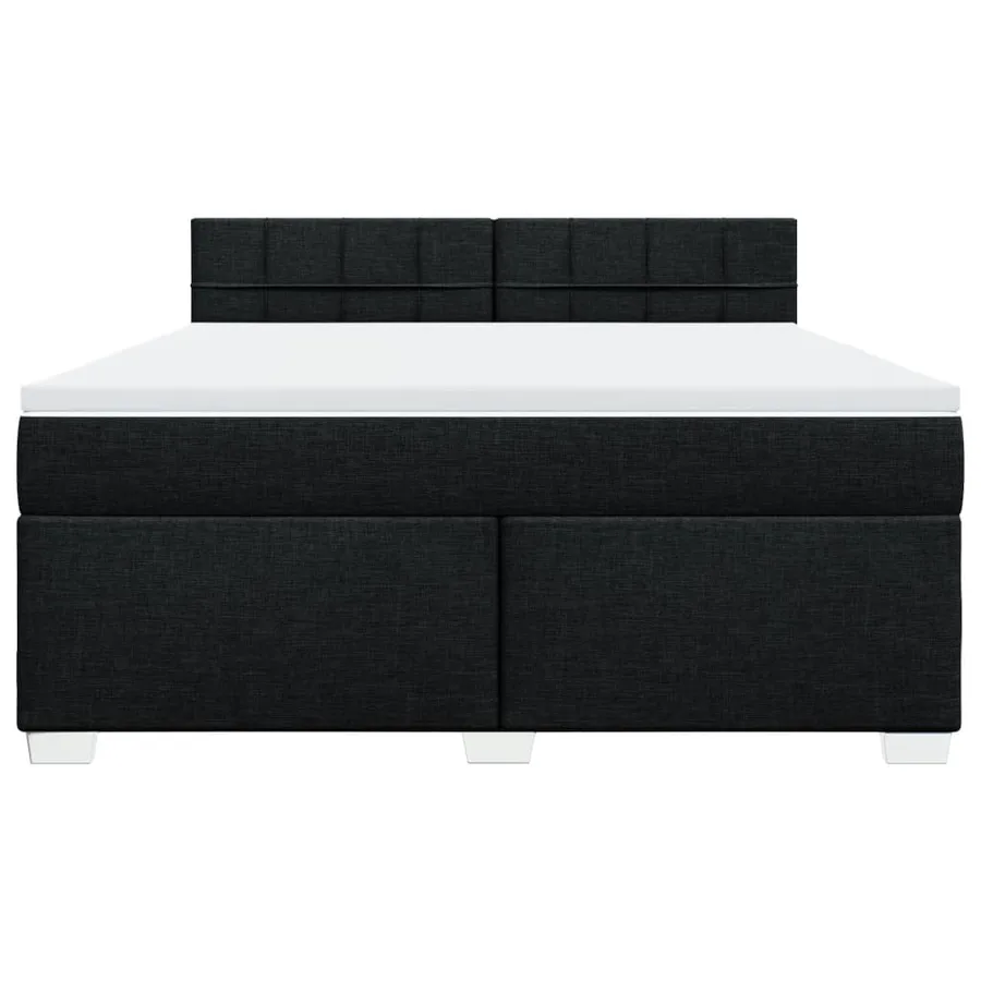 Sommier à lattes de lit avec matelas Noir 180x200 cm Tissu - 6