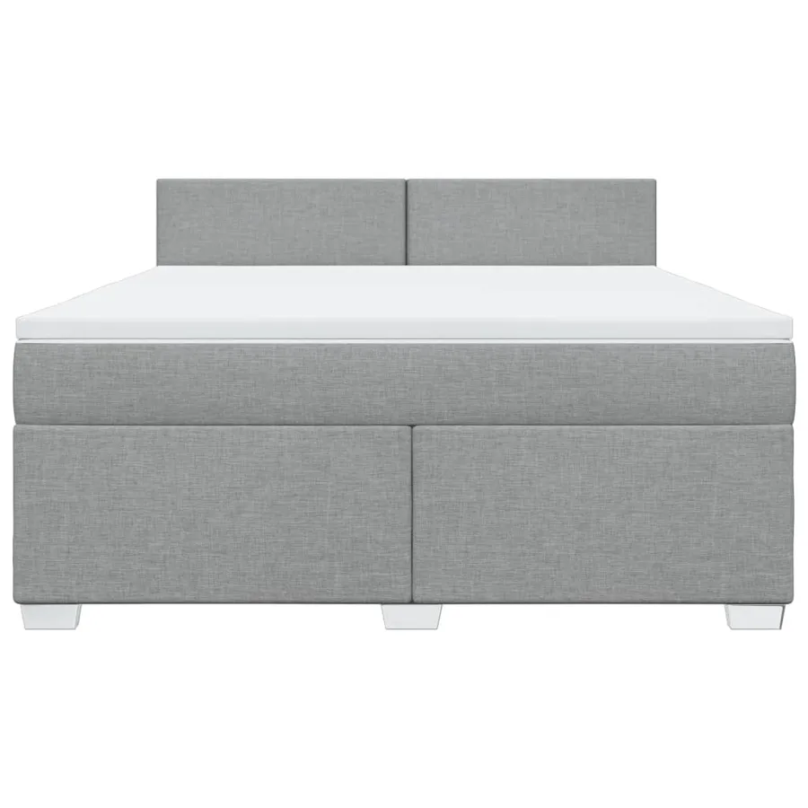 Sommier à lattes de lit avec matelas Gris clair 180x200cm Tissu - 6