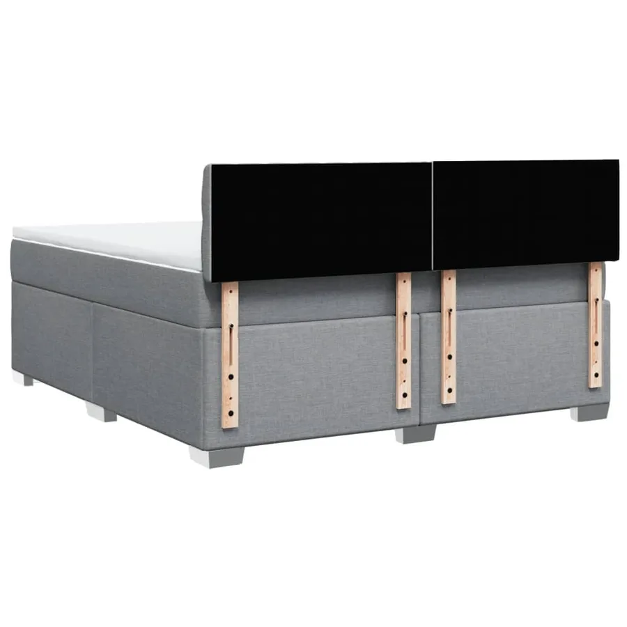 Sommier à lattes de lit avec matelas Gris clair 180x200cm Tissu - 12
