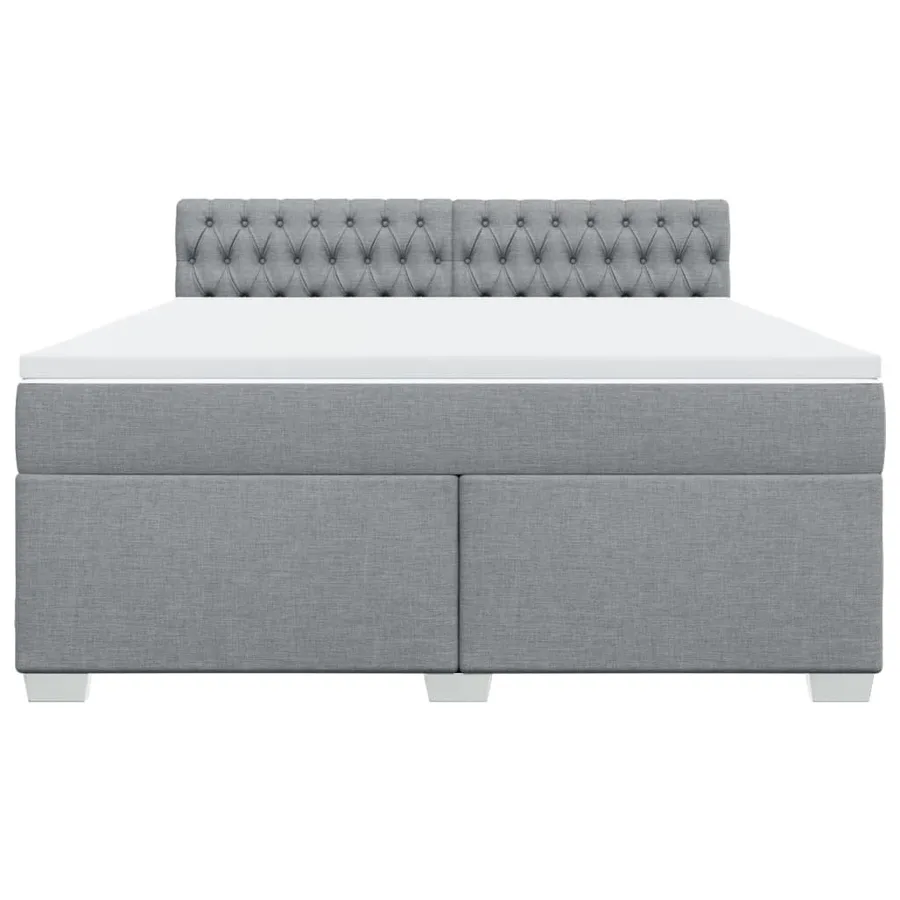 Sommier à lattes de lit avec matelas Gris clair 180x200cm Tissu - 6