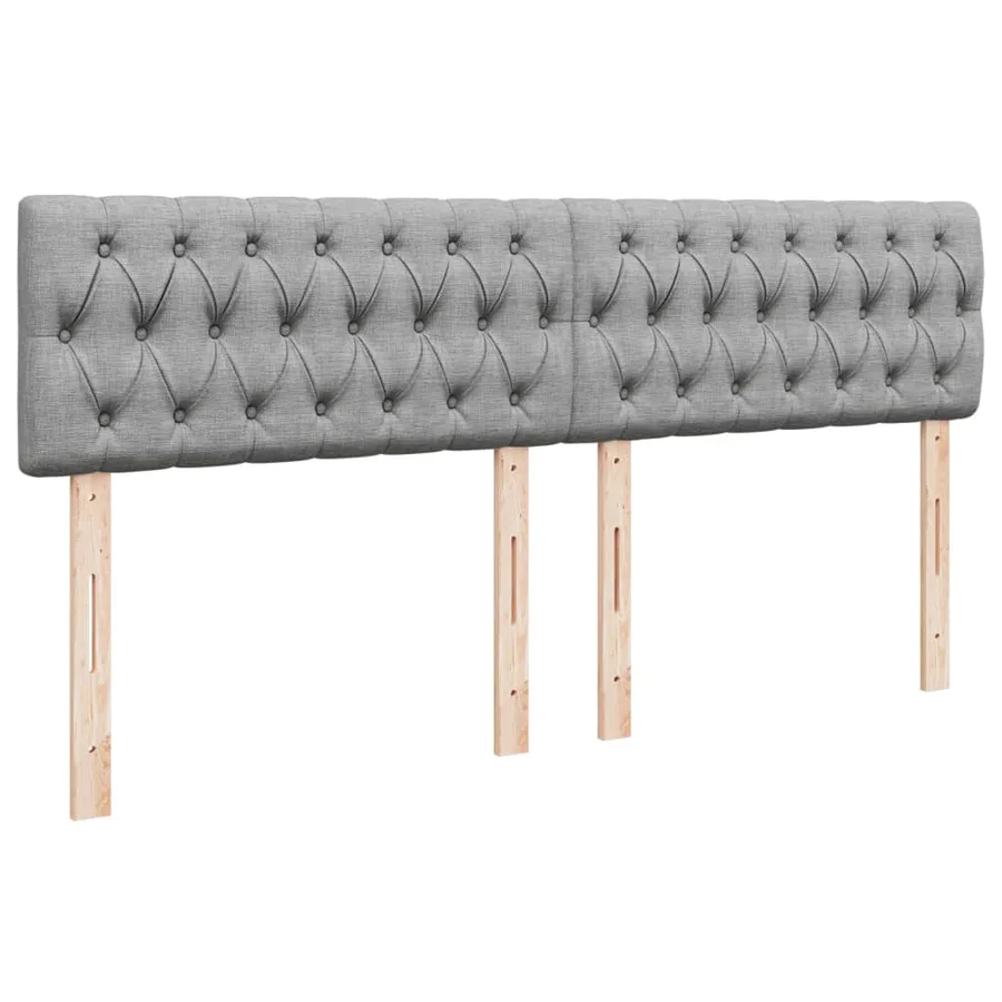 Sommier à lattes de lit avec matelas Gris clair 180x200cm Tissu - 7
