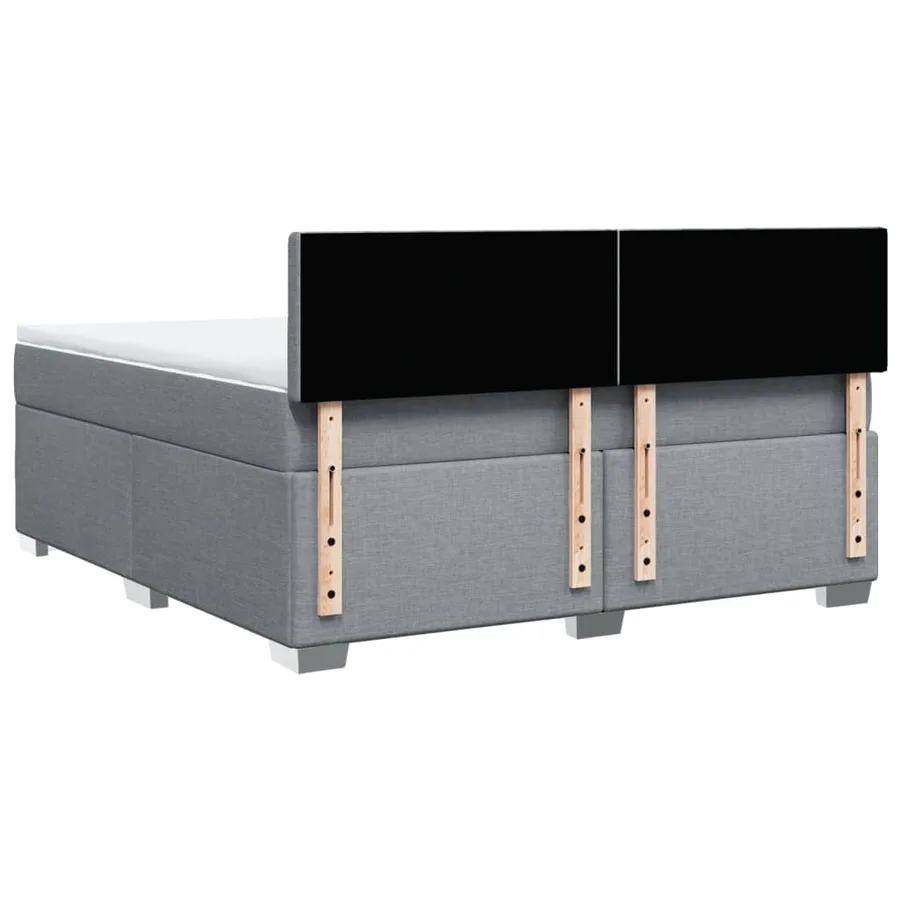 Sommier à lattes de lit avec matelas Gris clair 180x200cm Tissu - 12