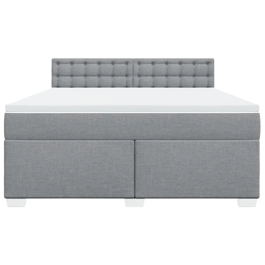 Sommier à lattes de lit avec matelas Gris clair 180x200cm Tissu - 6