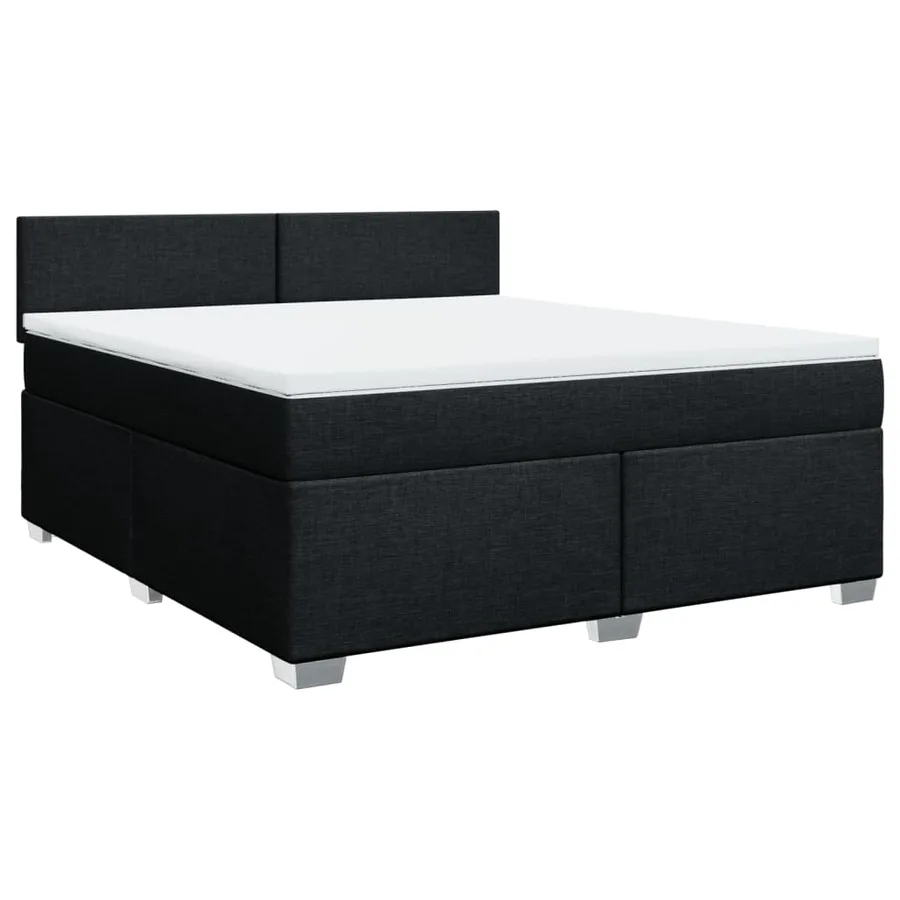 Sommier à lattes de lit avec matelas Noir 180x200 cm Tissu - 3