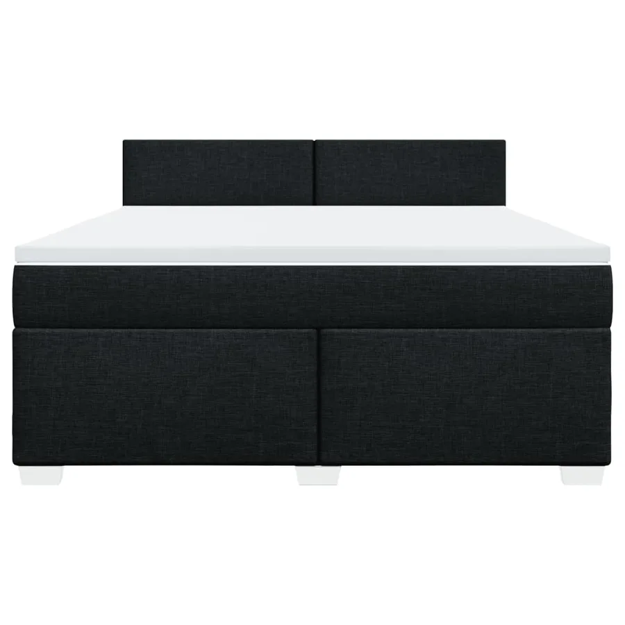 Sommier à lattes de lit avec matelas Noir 180x200 cm Tissu - 6