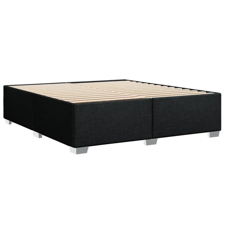 Sommier à lattes de lit avec matelas Noir 180x200 cm Tissu - 8