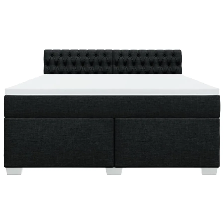 Sommier à lattes de lit avec matelas Noir 180x200 cm Tissu - 6