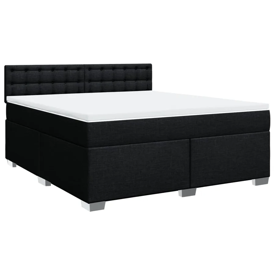 Sommier à lattes de lit avec matelas Noir 180x200 cm Tissu - 3