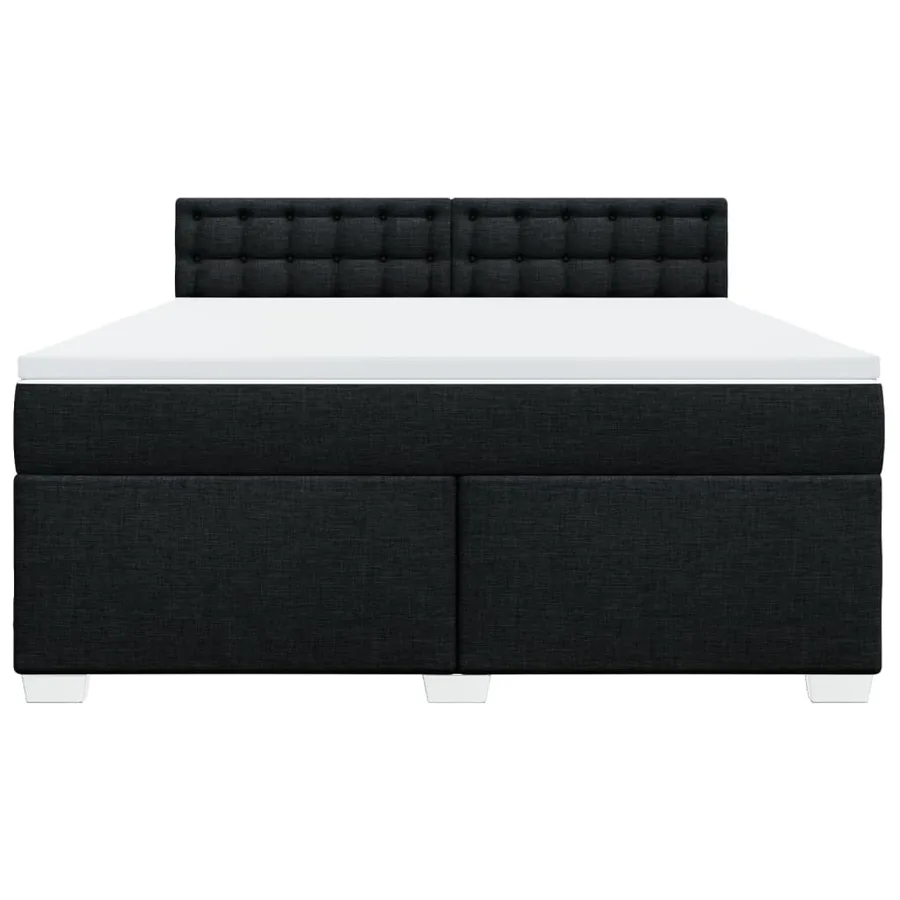 Sommier à lattes de lit avec matelas Noir 180x200 cm Tissu - 6