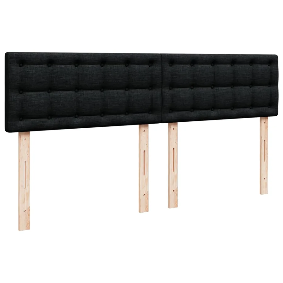 Sommier à lattes de lit avec matelas Noir 180x200 cm Tissu - 7