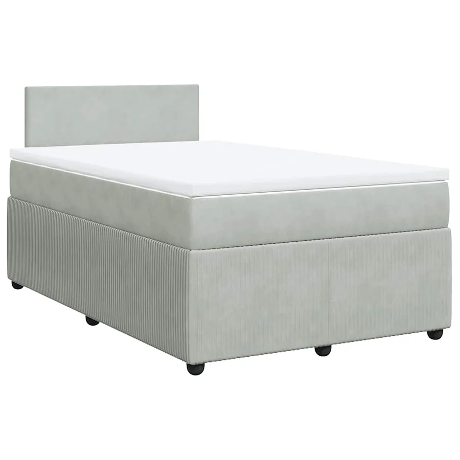 Sommier à lattes de lit et matelas gris clair 120x190cm velours - 2
