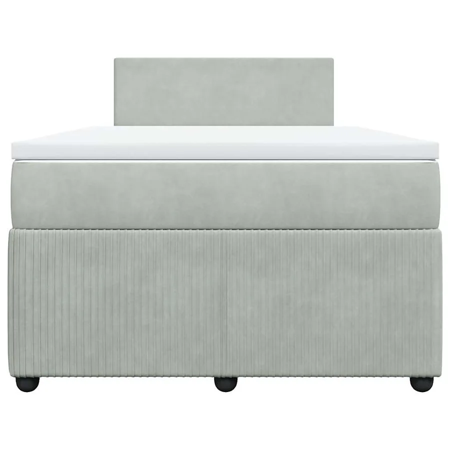 Sommier à lattes de lit et matelas gris clair 120x190cm velours - 4