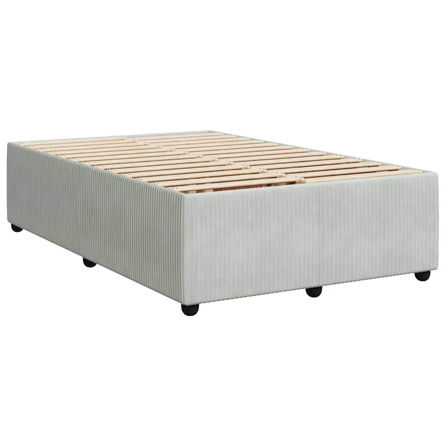 Sommier à lattes de lit et matelas gris clair 120x190cm velours - 6